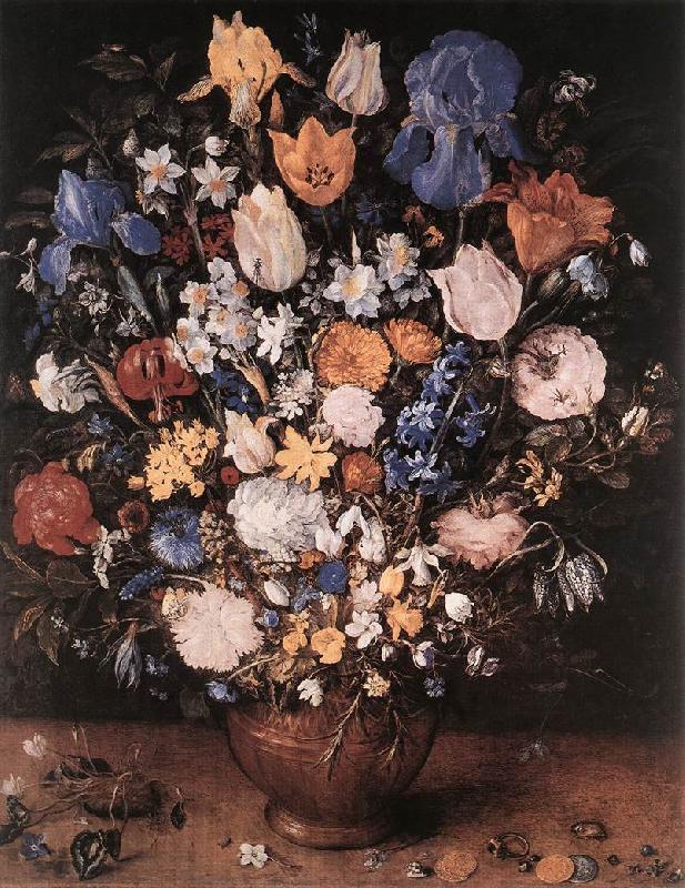 BRUEGHEL, Jan the Elder Bouquet in a Clay Vase f oil painting picture
